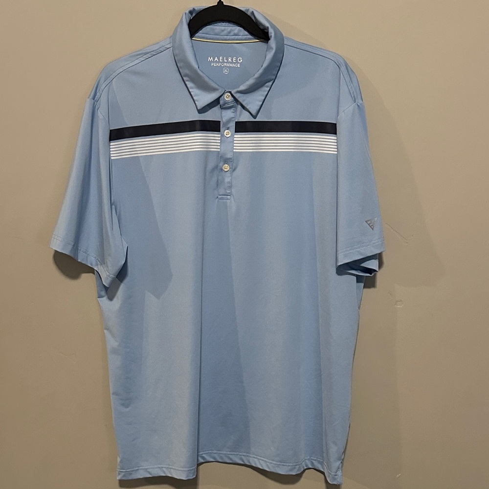 Maelkeo Light Blue Striped Polo Shirt
